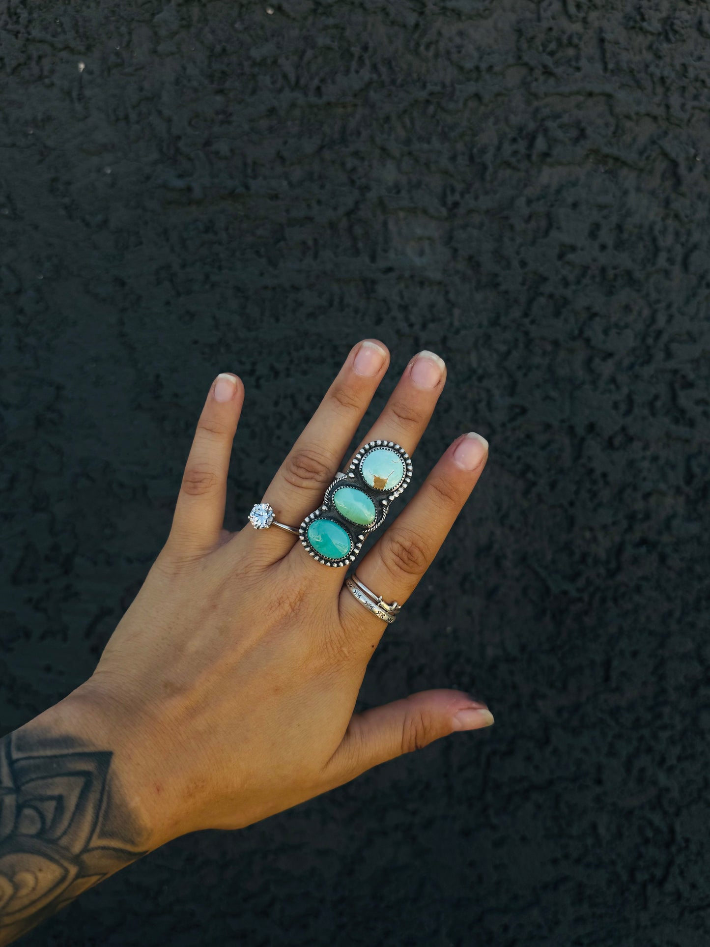 Multi Turquoise Ombré Ring Size 8