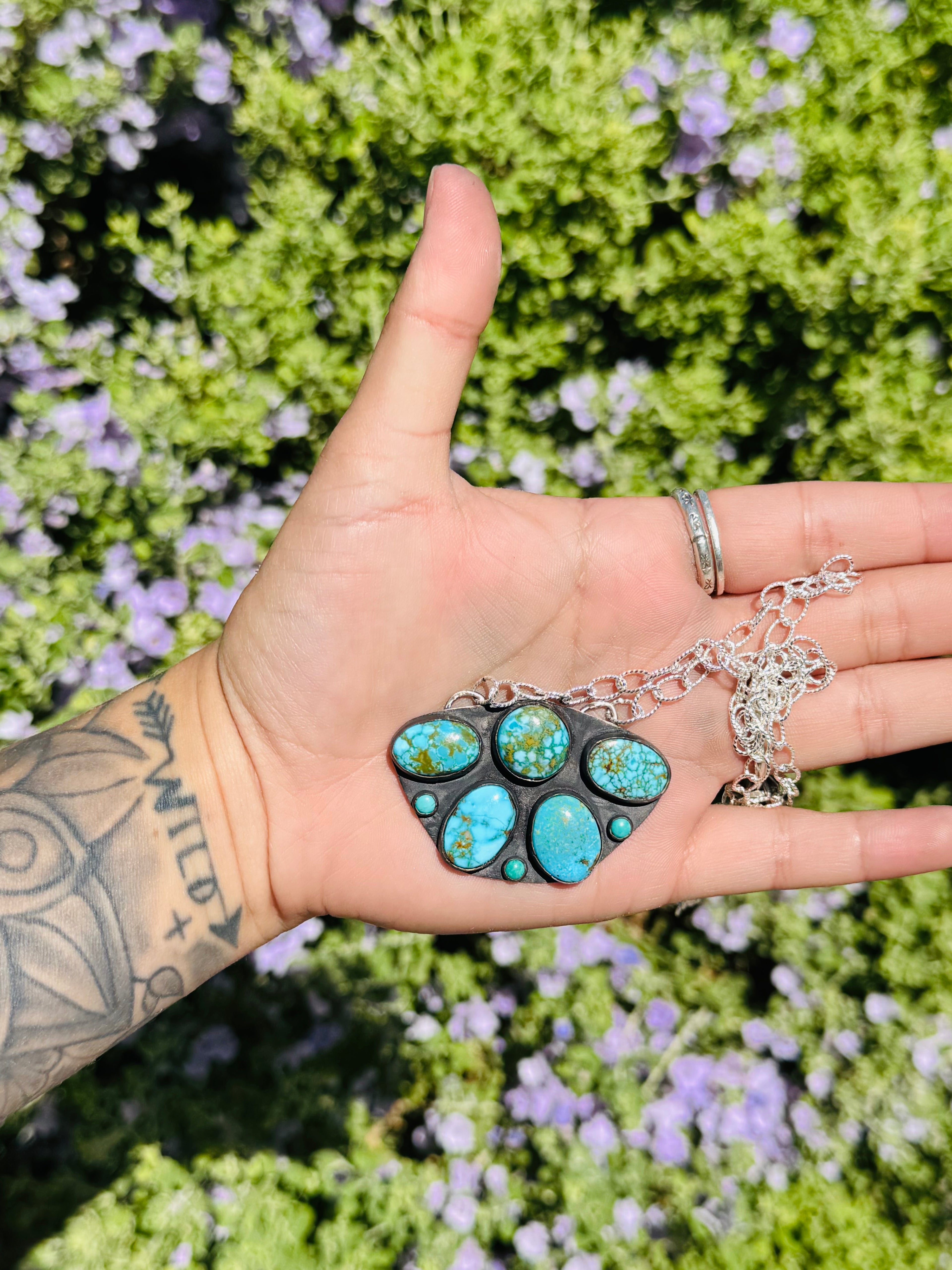 Birdseye Kingman Cluster Necklace