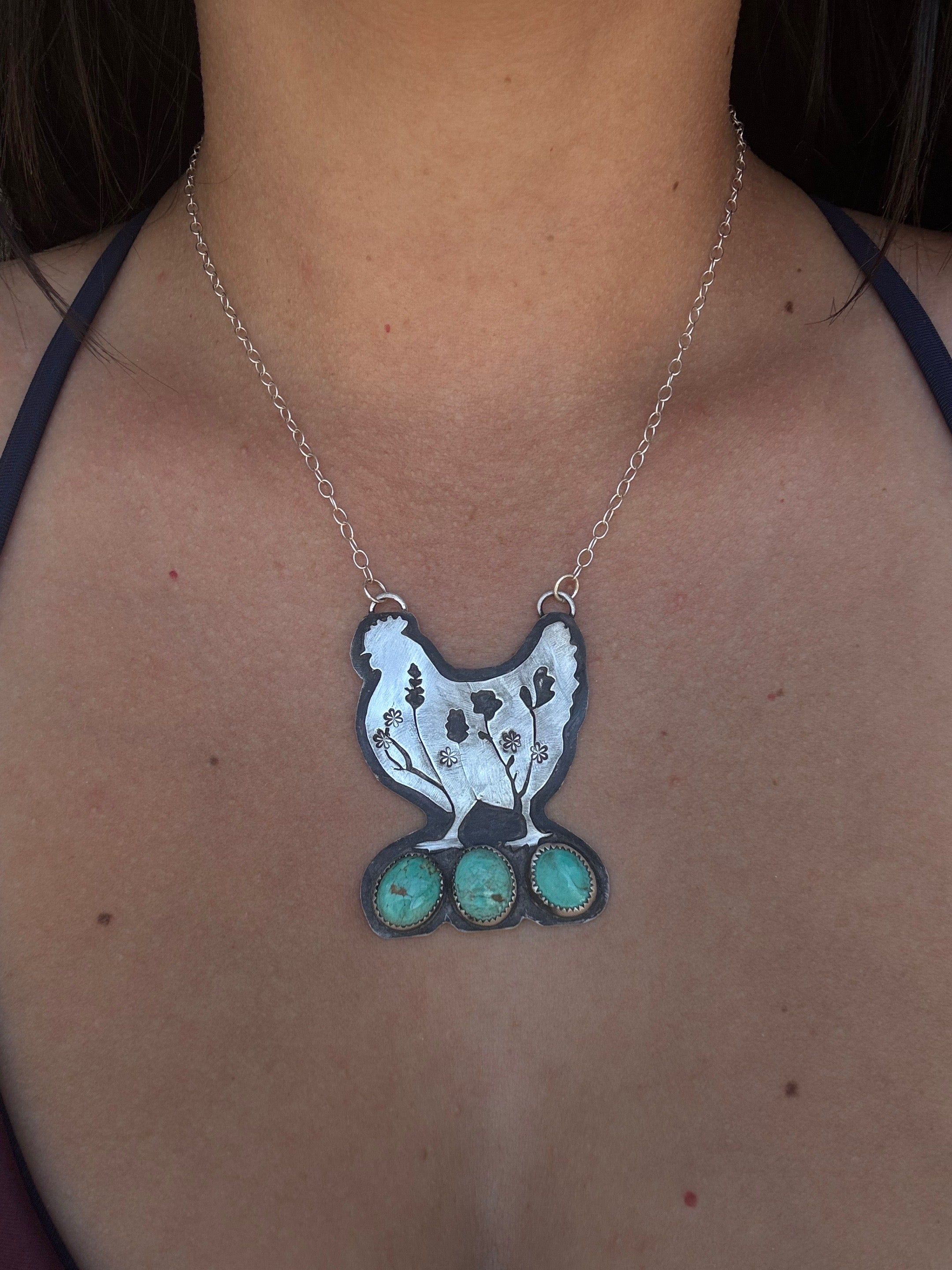 Chicken Inlay Kingman Turquoise Necklace