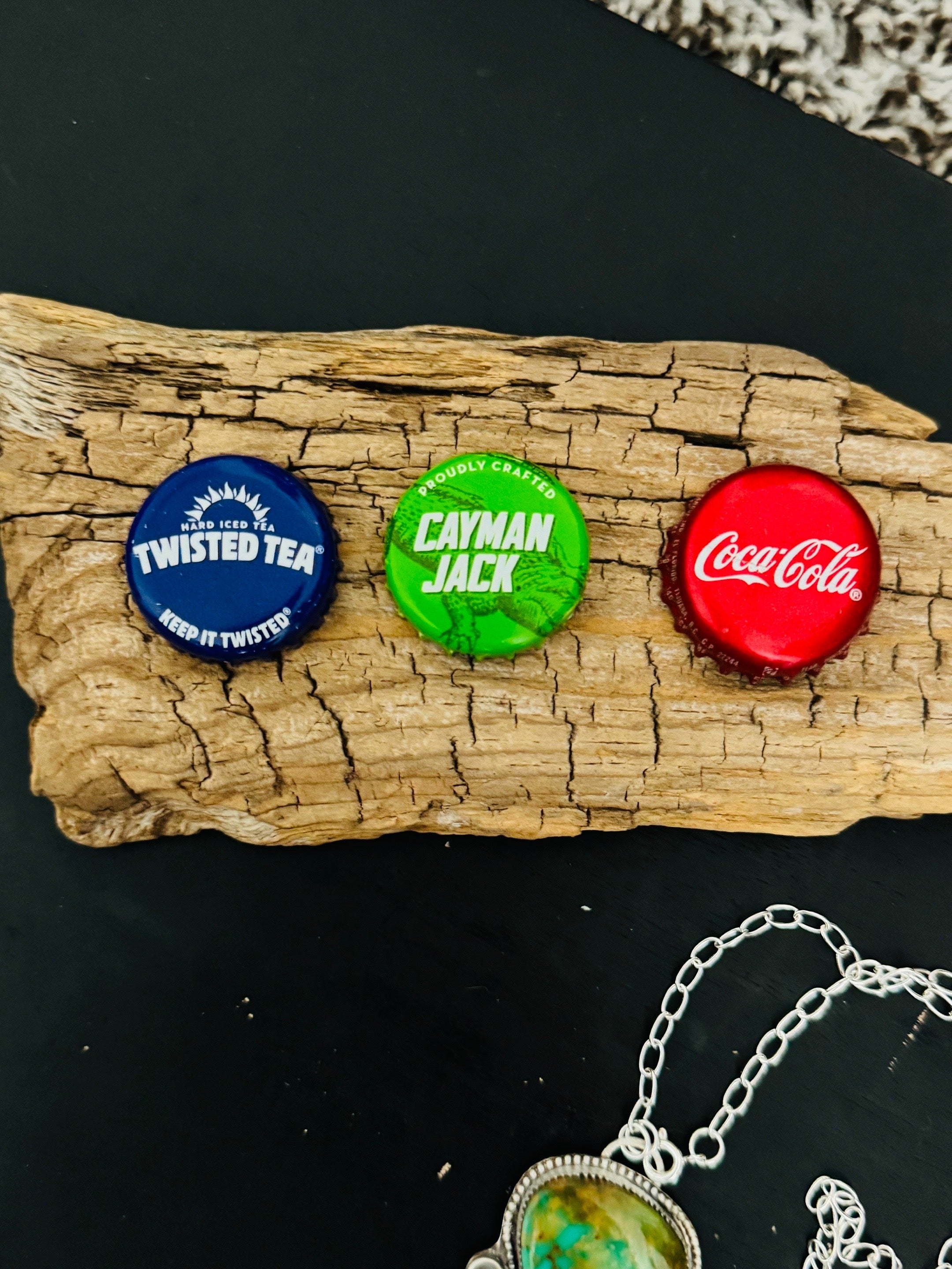 Kingman Turquoise & Bottle Cap Multi-Wear Necklace
Chain 24”