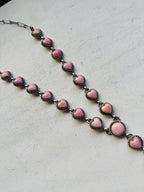 RESELL Pink Conch Lariat Heart Necklace