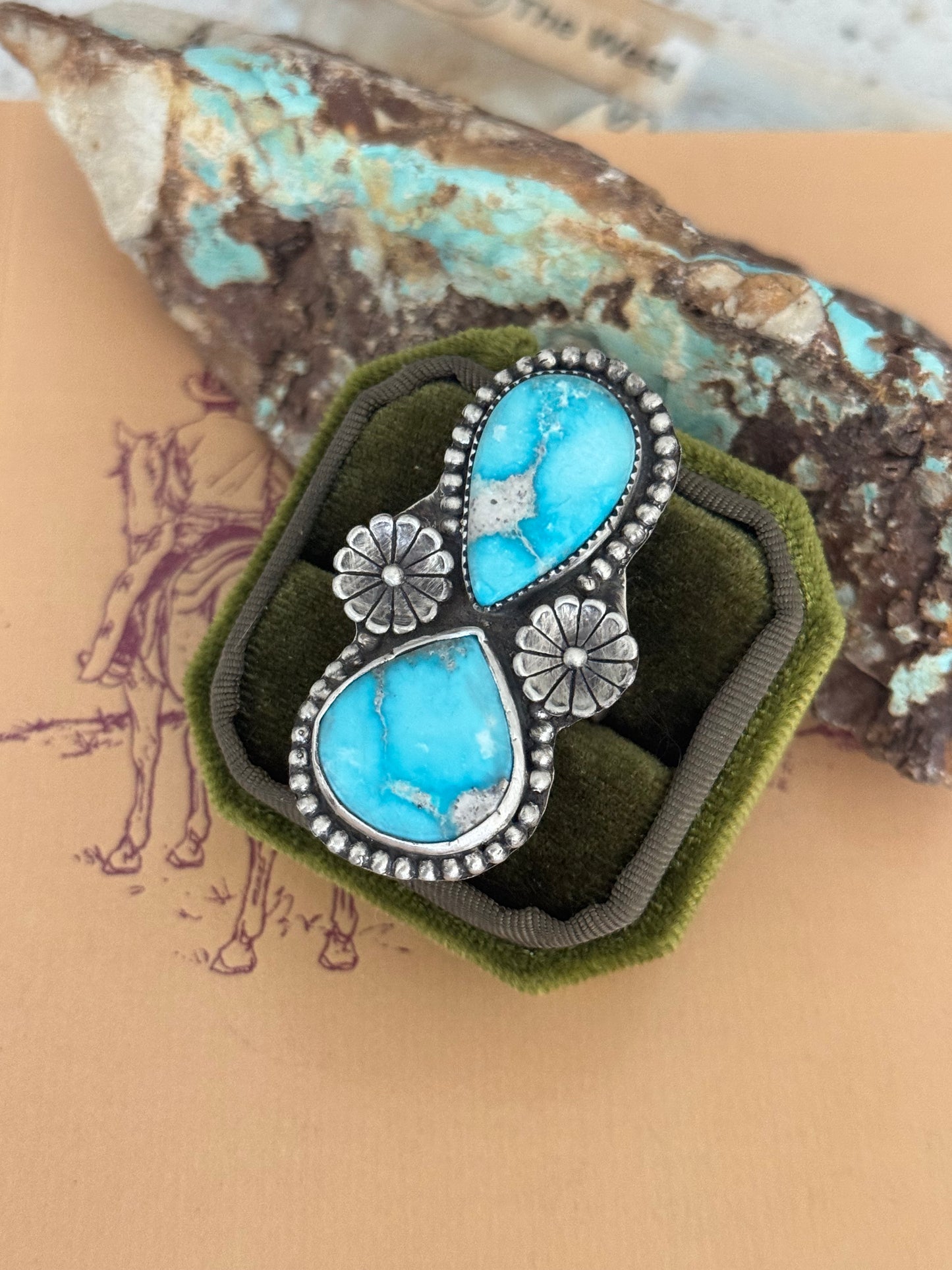 Blue Bird Turquoise Adjustable Ring