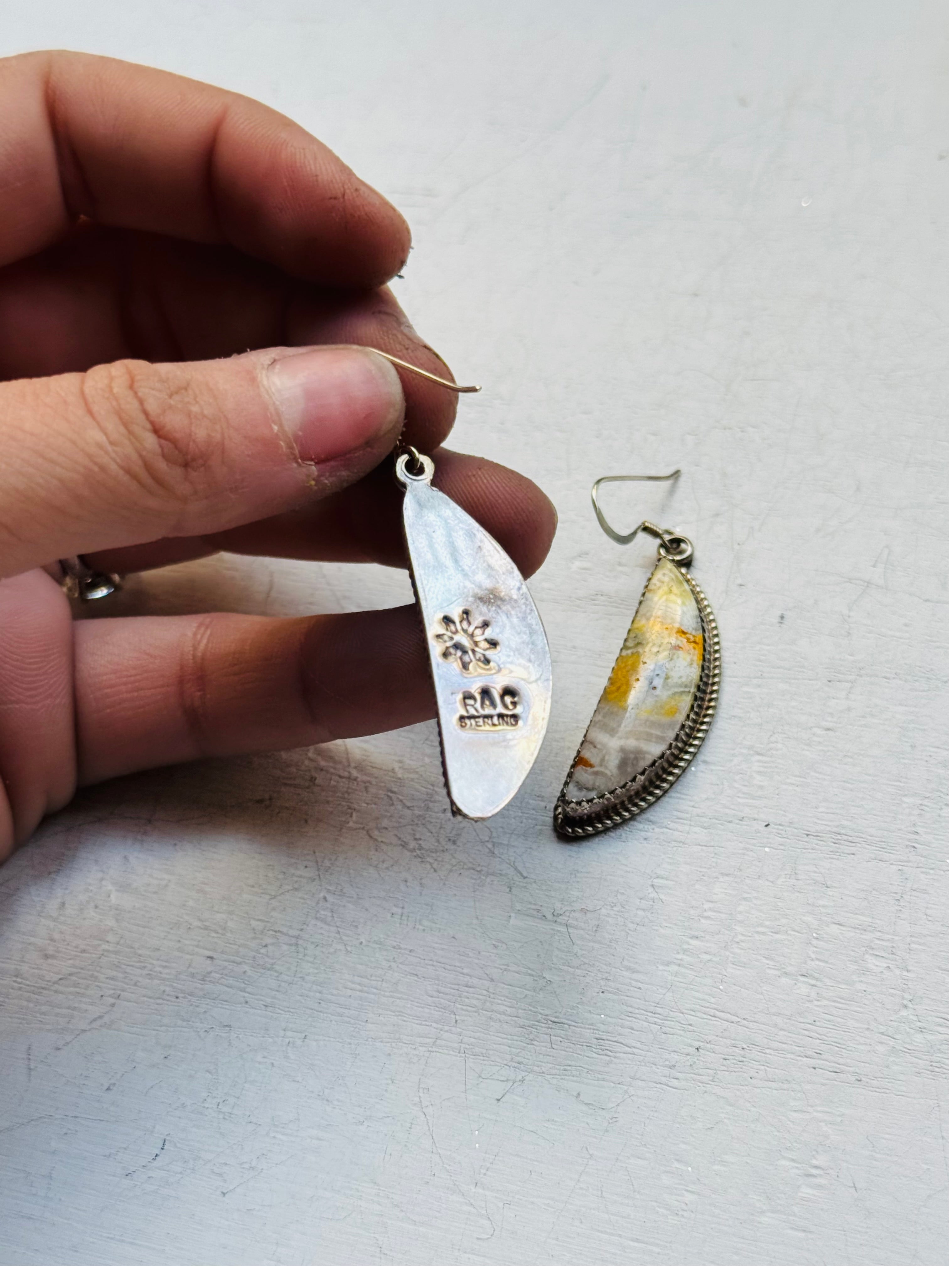 RESELL Reda Galvan Bumblebee Agate Dangle Earrings