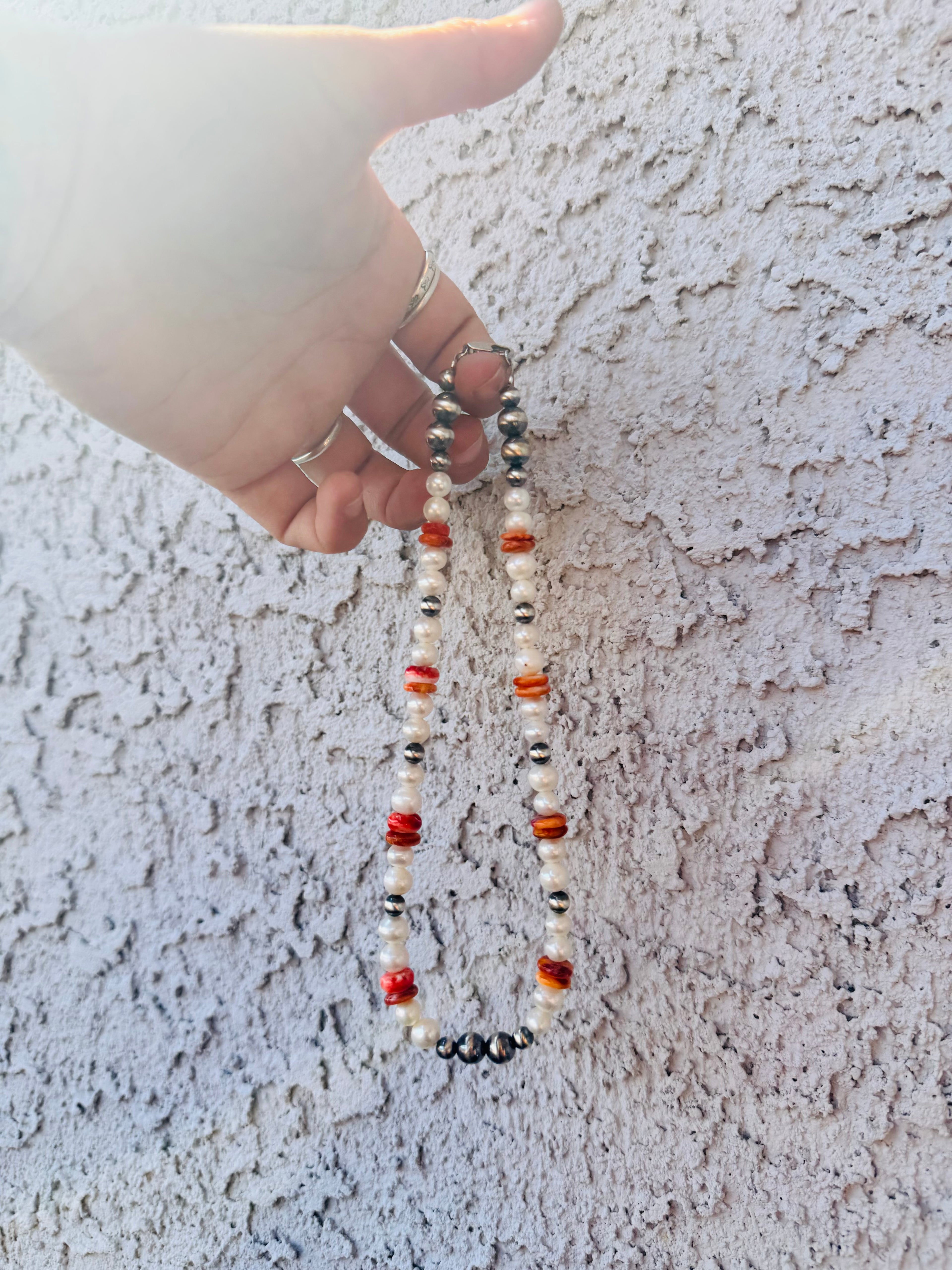 Pearl/Spiny Oyster 15 inches Necklace