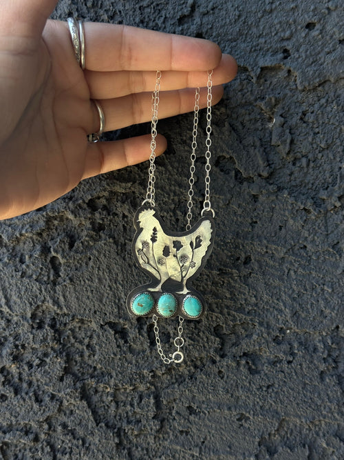 Chicken Inlay Kingman Turquoise Necklace