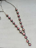 RESELL Pink Conch Lariat Heart Necklace