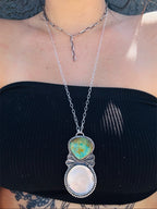 Kingman Turquoise & Bottle Cap Multi-Wear Necklace
Chain 24”