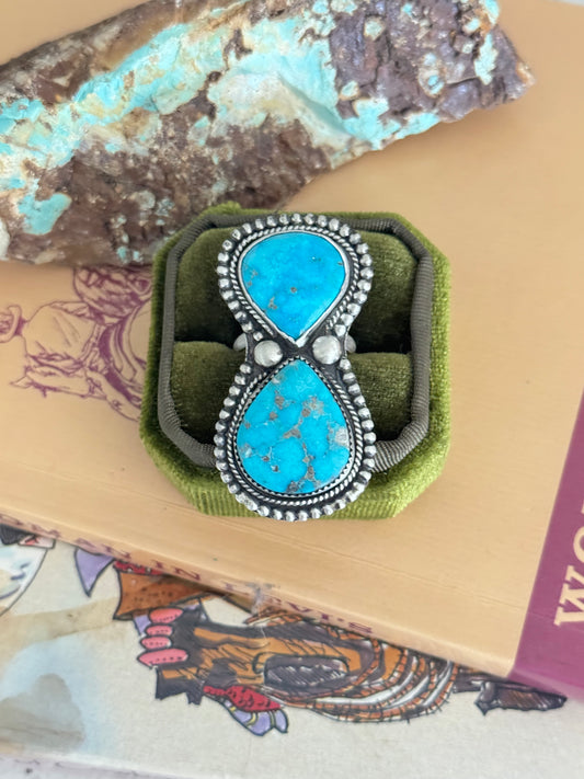 Blue Bird Turquoise Adjustable Ring