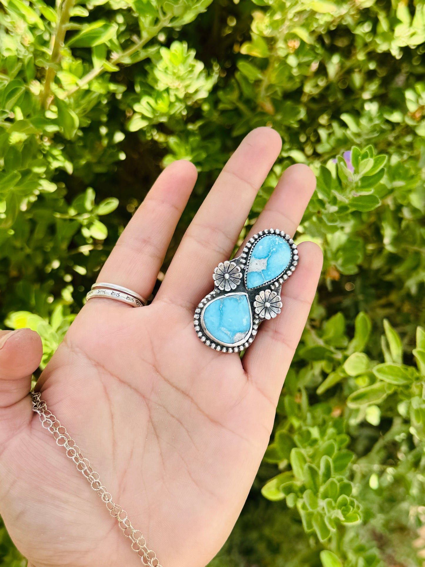 Blue Bird Turquoise Adjustable Ring