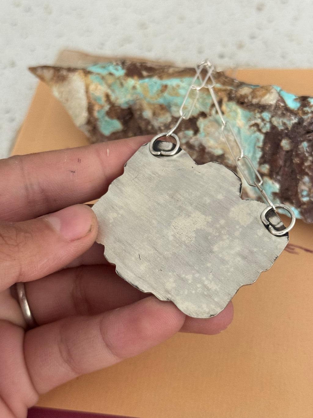 Spiny Oyster/White Buffalo Composite Cluster Paperclip Necklace