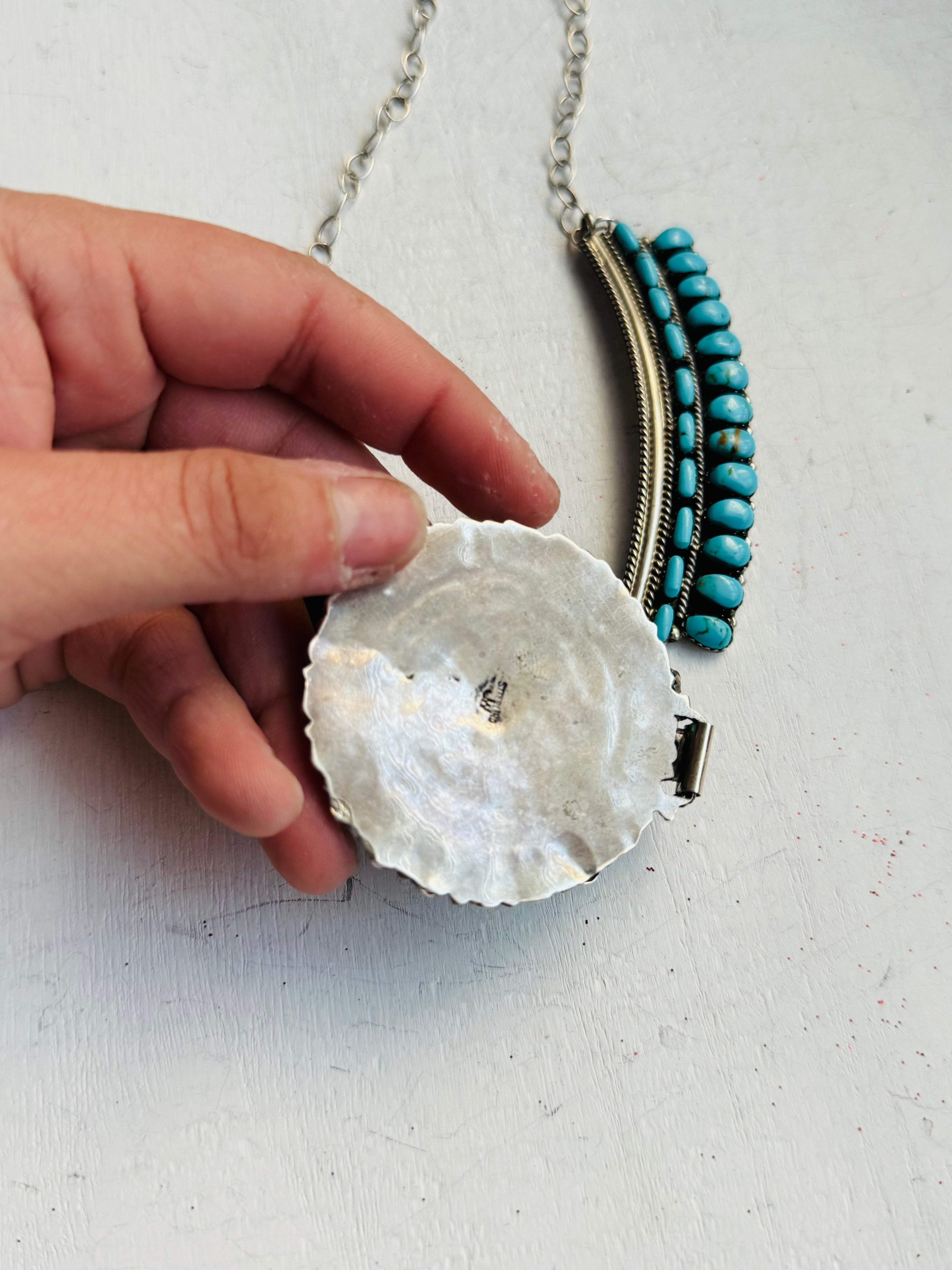 RESELL Kingman Turquoise Cluster Necklace