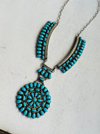 RESELL Kingman Turquoise Cluster Necklace
