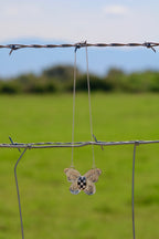 Checkered Butterfly Necklace