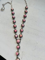 RESELL Pink Conch Lariat Heart Necklace