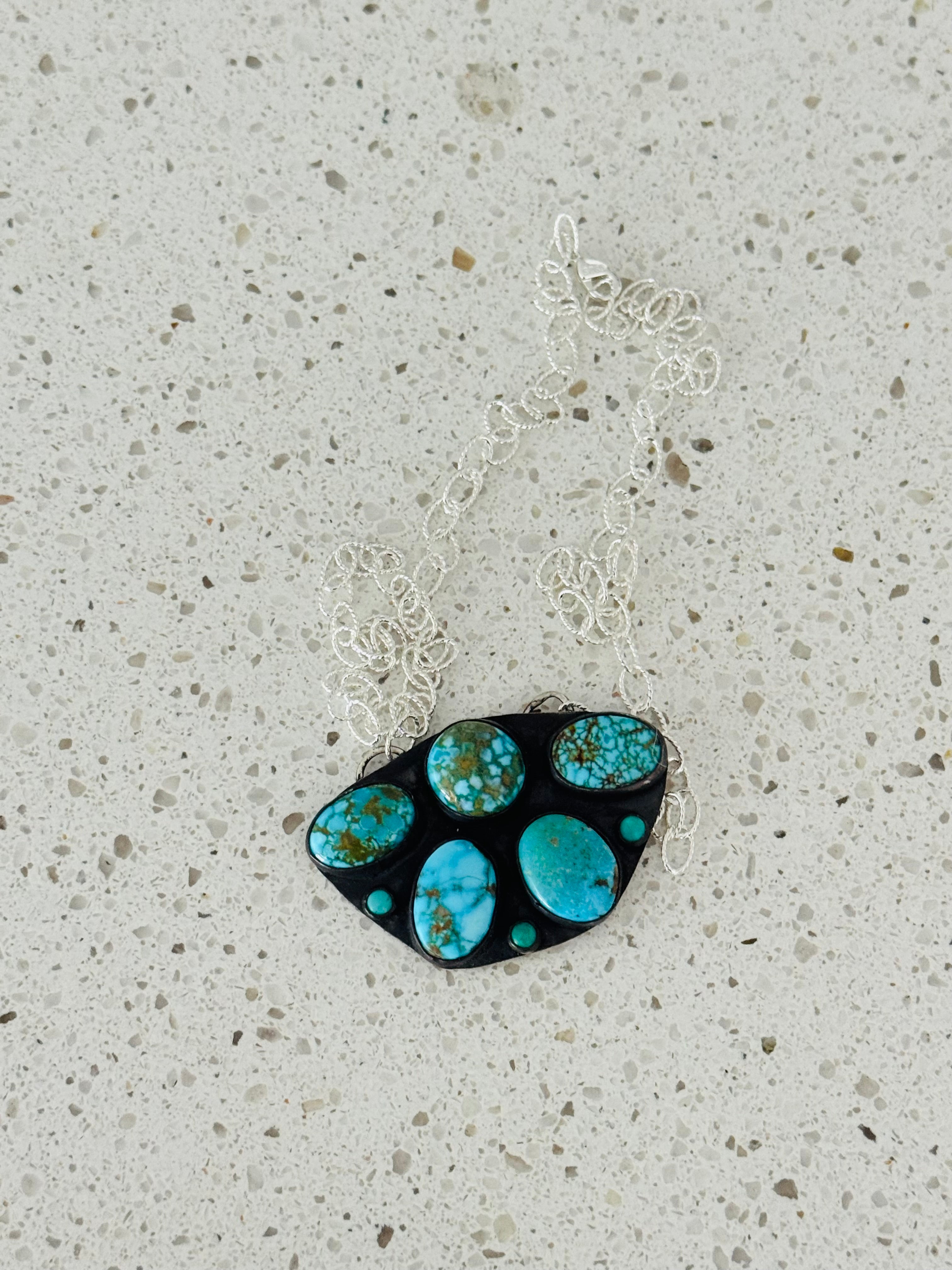 Birdseye Kingman Cluster Necklace