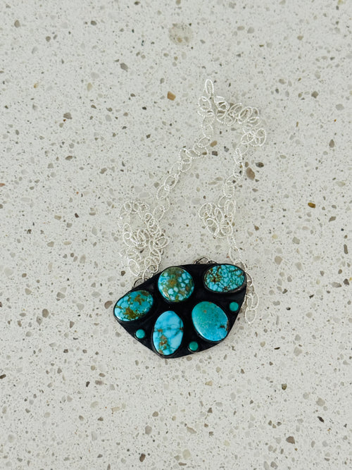 Birdseye Kingman Cluster Necklace