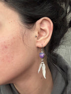 RESELL Southwest Purple Mohave Turquoise Dangle Heart Earrings