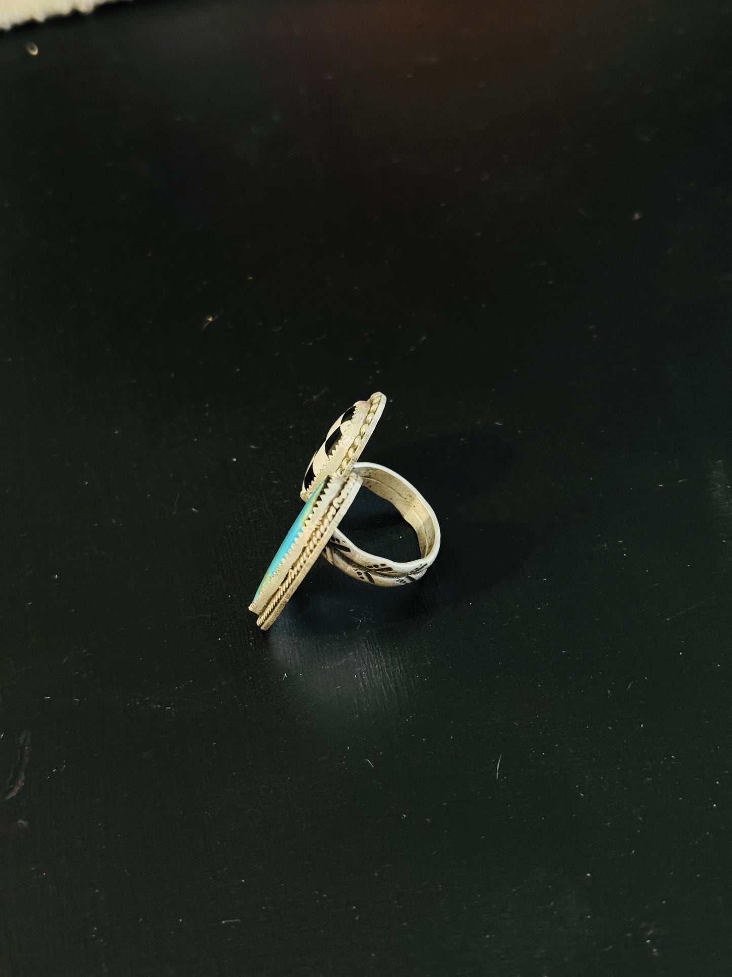 Multi Stone Checkered Adjustable Ring