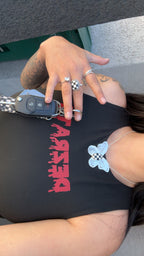 Checkered Butterfly Necklace