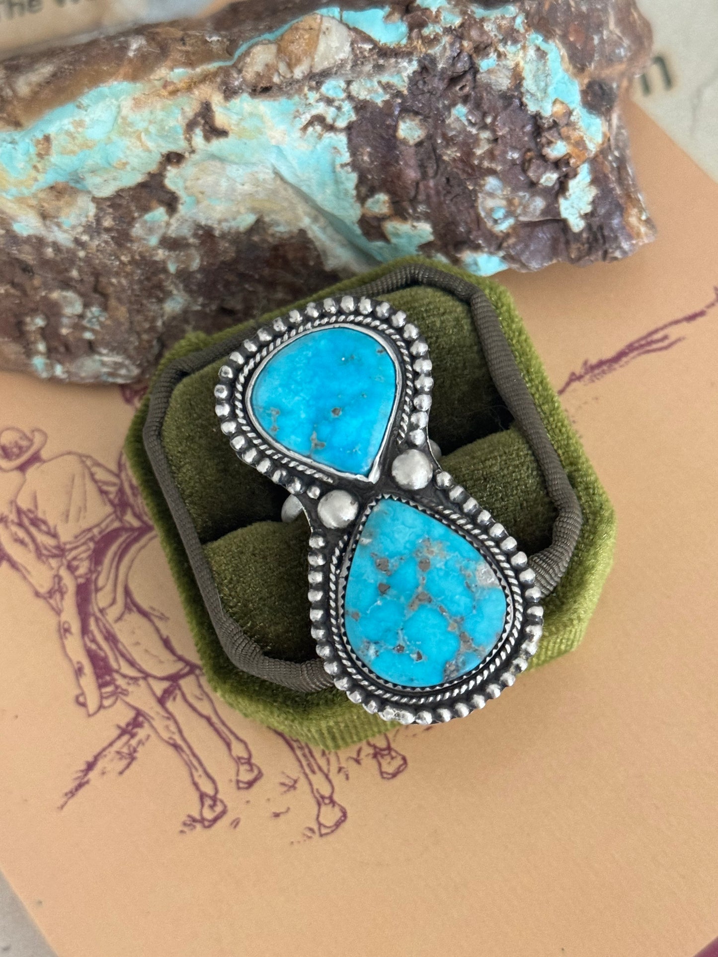 Blue Bird Turquoise Adjustable Ring