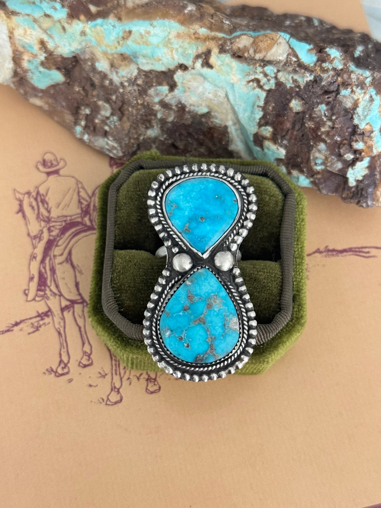 Blue Bird Turquoise Adjustable Ring