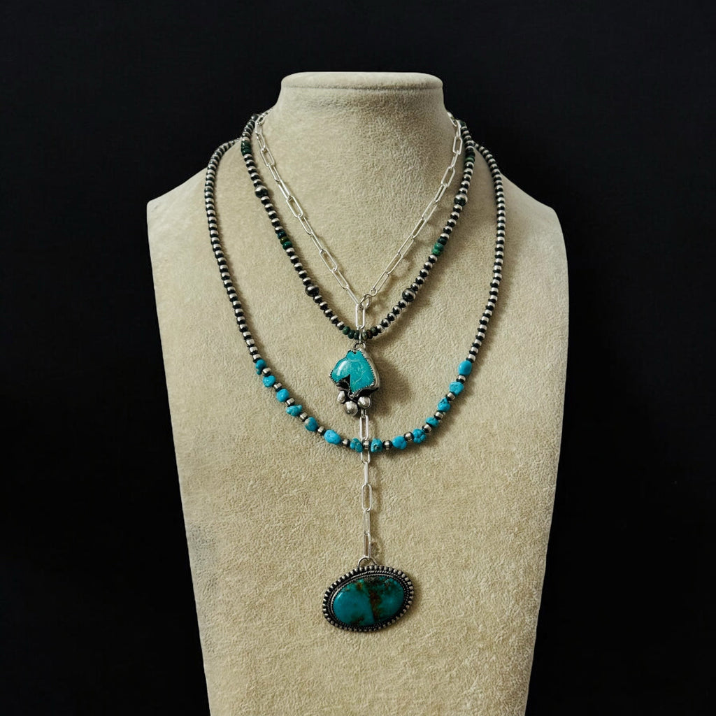 Multi Wear Adjustable Kingman Turquoise Necklace
